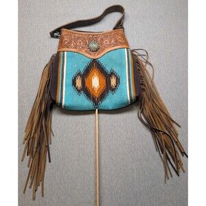 New American Darling Hobo Bag Hand Tooled Saddle Blanket Leather ADBG980B